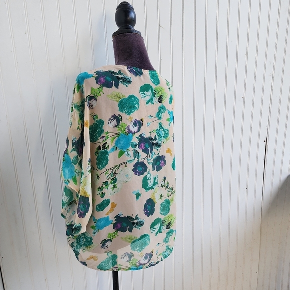 Windsor Women’s Floral Print Kimono Sheer Cover Up Beige One Size Fits Most OS - Picture 3 of 10